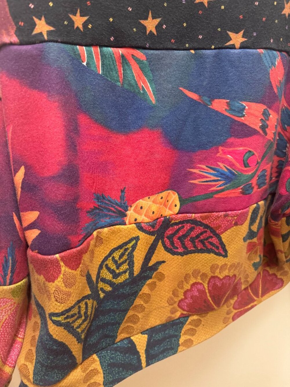 Farm Rio Mixed Print Tunic Sweatshirt Sz L - Picture 8 of 11